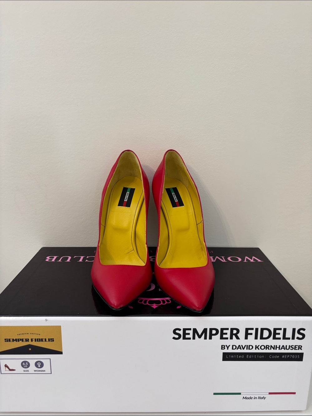 Semper Fidelis Women's Red Pointed-Toe High Heels